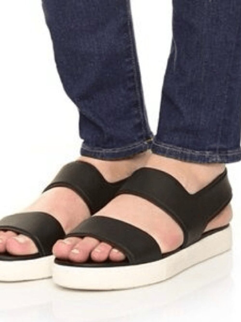 Vince Eres Waterproof Rubber Slingback Platform Black Sandals